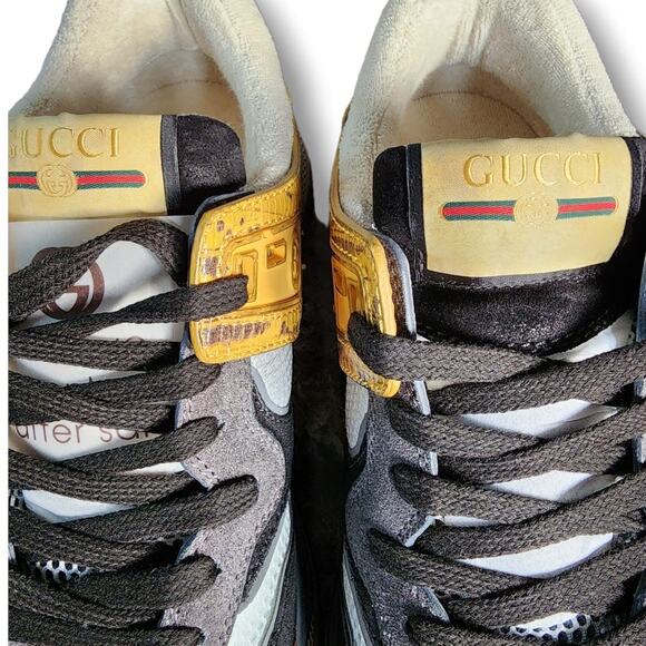 Gucci Ultrapace Yellow & Black Mixed Media Sneakers US Men’s 5.5/US Women’s 6.5 - Picture 11 of 16